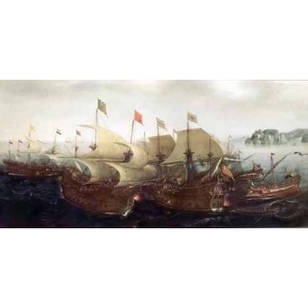 cuadros de marinas - Cuadro -Batalla Naval-