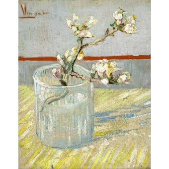 Cuadro -Rama de almendro en flor, en vaso de cristal -, Vincent Van Gogh
