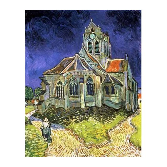 cuadros de paisajes - Cuadro -La iglesia de Auvers-sur-Oise-