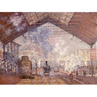 cuadros de paisajes - Cuadro -La estacion de Saint Lazare, 1877-