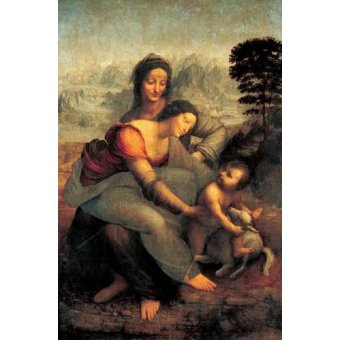 cuadros religiosos - Cuadro -La Virgen, el Niño y Santa Ana con un cordero-