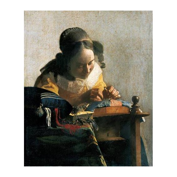 cuadros de retrato - Cuadro -La encajera-