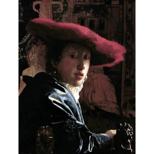 Cuadro -Muchacha con un sombrero rojo-, Johannes Vermeer