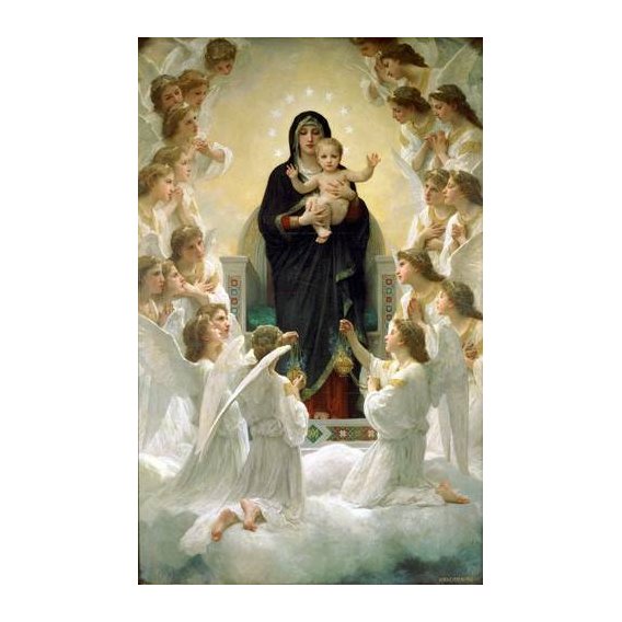 cuadros religiosos - Cuadro -La Virgen y angeles-