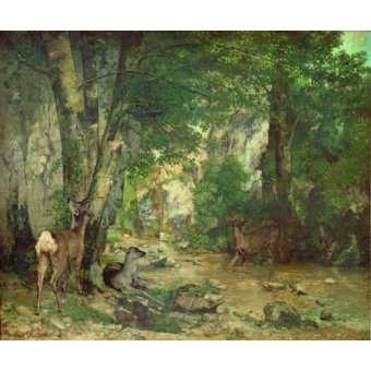 cuadros de paisajes - Cuadro -A Thicket of Deer at the Stream of Plaisir Fountaine-