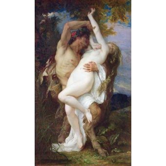 cuadros de retrato - Cuadro -Nymph Abducted by a Faun, 1860-