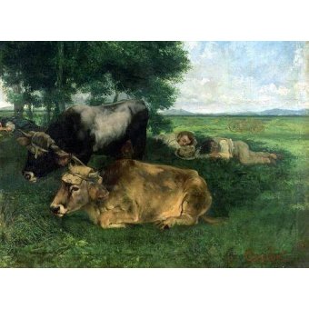 cuadros de fauna - Cuadro -La Siesta Pendant la saison des foins, 1867-
