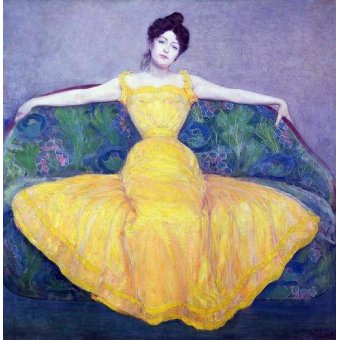 cuadros de retrato - Cuadro -Lady in a Yellow Dress, 1899-