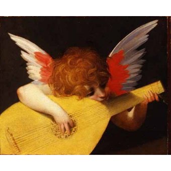 cuadros religiosos - Cuadro -Angel tocando el laúd-