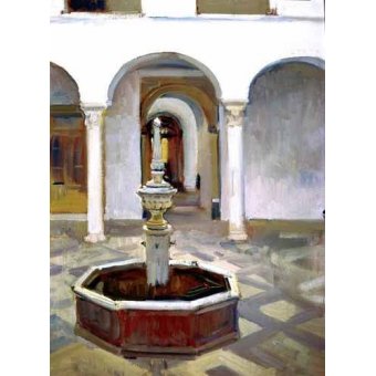 cuadros de paisajes - Cuadro -Jardines del Alcazar de Sevilla-.