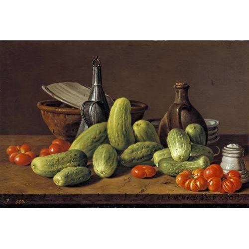 Cuadro -Pepinos y tomates-, Luis Melendez