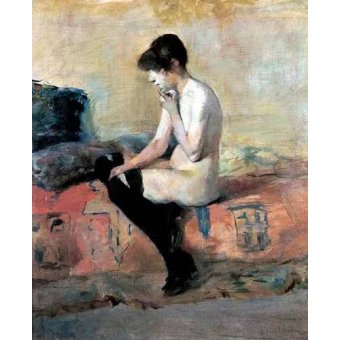 cuadros de retrato - Cuadro -Mujer desnuda en un divan-
