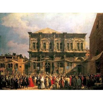 cuadros de paisajes - Cuadro -Visita del Dux a Iglesia San Rocco-