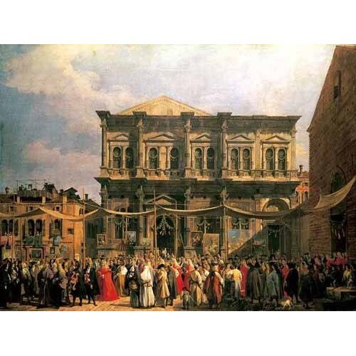 Cuadro -Visita del Dux a Iglesia San Rocco-, Giovanni A. Canal Canaletto