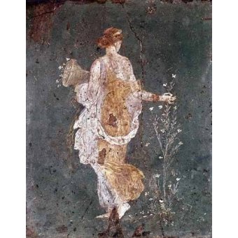 cuadros decorativos - Cuadro -Muchacha recogiendo flores, (Pompeya)-