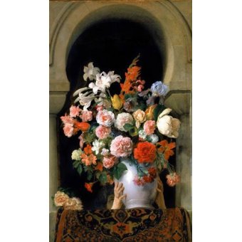 cuadros de flores - Cuadro -Vase of flowers on a harem s window-