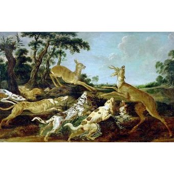 cuadros de fauna - Cuadro -Hunting Scene, 1640-1650 (Escena de caza)-