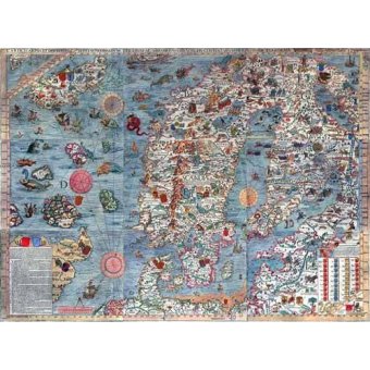 cuadros de mapas, grabados y acuarelas - Cuadro -Carta Marina, Edited-