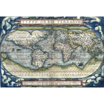 cuadros de mapas, grabados y acuarelas - Cuadro -Ortelius World Map, 1570-