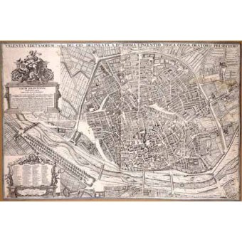 cuadros de mapas, grabados y acuarelas - Cuadro -Plano de Valencia del Padre Tosca, 1704-