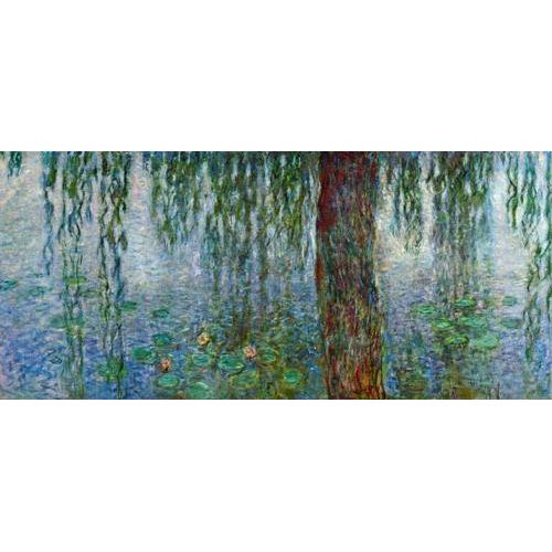 Cuadro -Waterlilies, Morning with Weeping Willows, (left section)-, Claude Monet