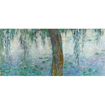 cuadros de paisajes - Cuadro -Waterlilies, Morning with Weeping Willows, (right section)-