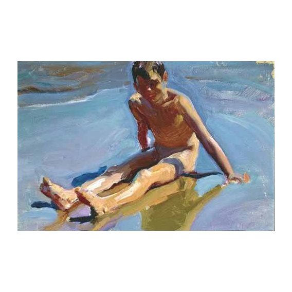 cuadros de retrato - Cuadro -Niño en la playa-