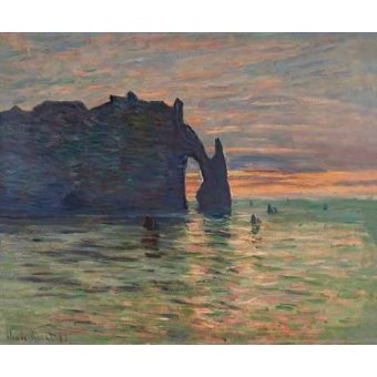 cuadros de marinas - Cuadro -Puesta de sol en Etretat, 1883-