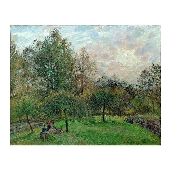 cuadros de paisajes - Cuadro -Pommiers et peupliers au soleil couchant, 1901-