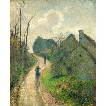 Cuadro -Sendero de la Ravinière, Osny, 1883- ó -Ascending Path in Osny-, Camille Pissarro