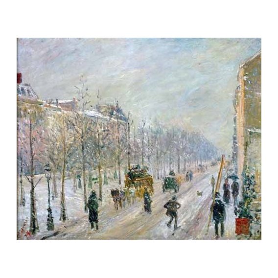 cuadros de paisajes - Cuadro -Les Boulevards exterieurs,effet de neige, 1879-