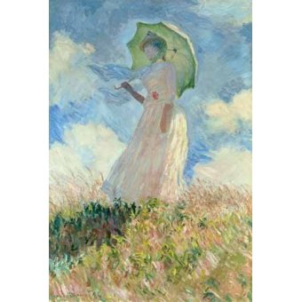 cuadros de retrato - Cuadro -Estudio de mujer con parasol girada a la izquierda, 1886-
