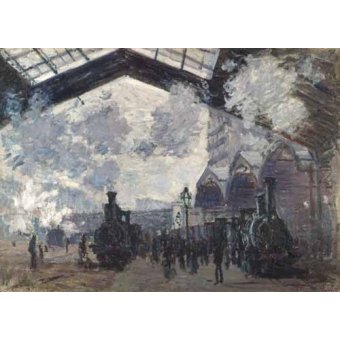 cuadros de paisajes - Cuadro -La Estacion de Saint Lazare en Paris, 1877-
