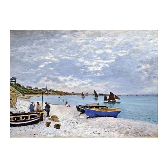 cuadros de marinas - Cuadro -La spiaggia a Saint-Adresse, 1867-