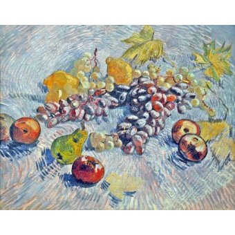 cuadros de bodegones - Cuadro -Grapes, Lemons, Pears, and Apples, 1887-
