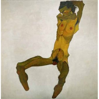 cuadros de retrato - Cuadro -Self-portrait, nude-
