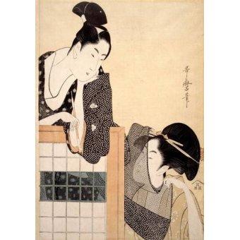 cuadros etnicos y oriente - Cuadro -Couple with a Standing Screen-