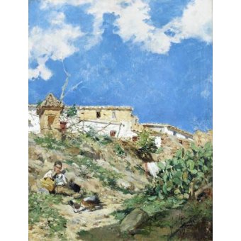 Cuadro -Paisaje con figura en Sagunto (Valencia)-, Joaquin Sorolla