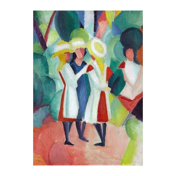 cuadros de retrato - Cuadro -Three girls in yellow straw hats, 1913-