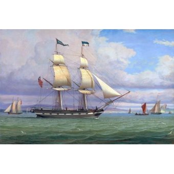 cuadros de marinas - Cuadro -The English Brig 'Norval' before the Wind, 1833-