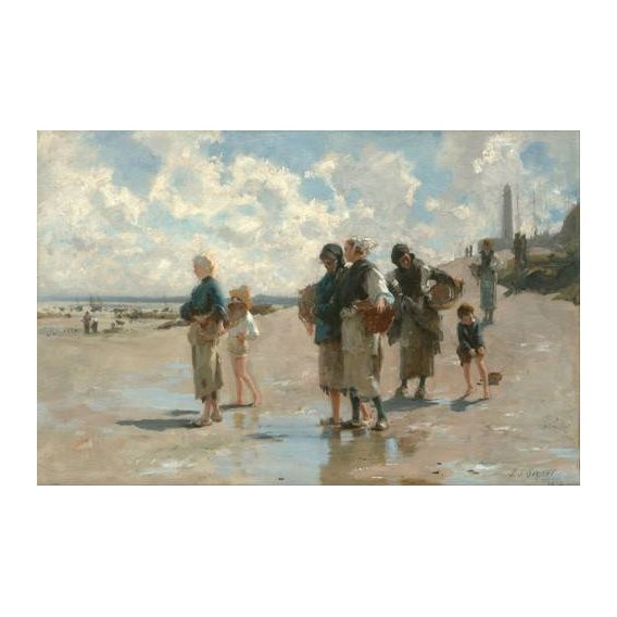 cuadros de marinas - Cuadro -Fishing for Oysters at Cancale, 1878-