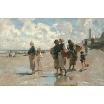 Cuadro -Fishing for Oysters at Cancale, 1878-, John Singer Sargent