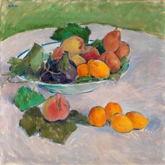 cuadros de bodegones - Cuadro -Still life with fruits and leaves-