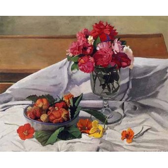 cuadros decorativos - Cuadro -Flores y fresas-