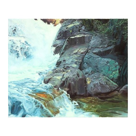 cuadros de paisajes - Cuadro -Paisaje con cascada-
