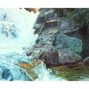 cuadros de paisajes - Cuadro -Paisaje con cascada-