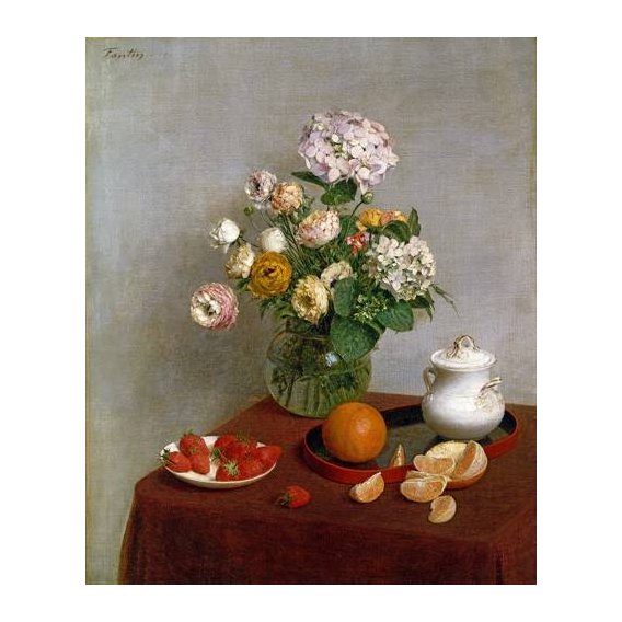 cuadros de bodegones - Cuadro -Flowers_and_Fruit, 1866-