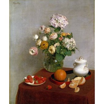 cuadros de bodegones - Cuadro -Flowers_and_Fruit, 1866-