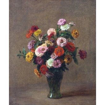 cuadros de flores - Cuadro -Zinnias-