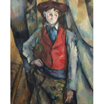 cuadros de retrato - Cuadro -Muchacho con chaleco rojo-